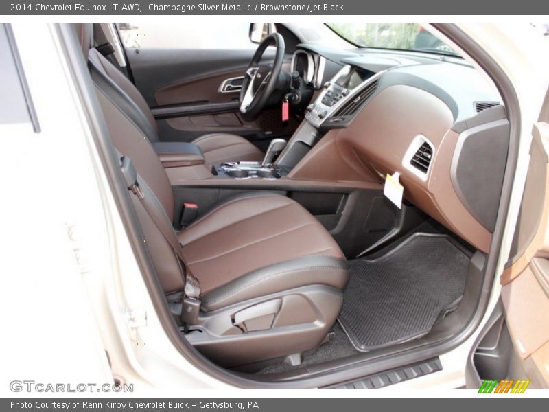 Champagne Silver Metallic / Brownstone/Jet Black 2014 Chevrolet Equinox LT AWD