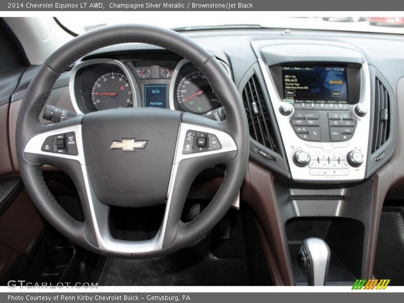 Champagne Silver Metallic / Brownstone/Jet Black 2014 Chevrolet Equinox LT AWD