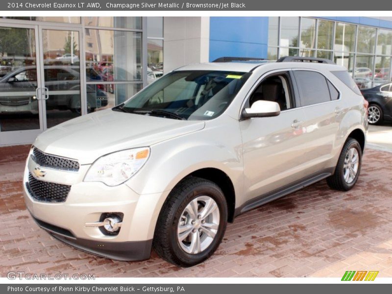 Champagne Silver Metallic / Brownstone/Jet Black 2014 Chevrolet Equinox LT AWD