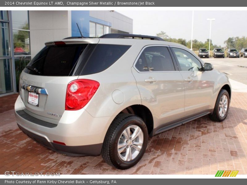 Champagne Silver Metallic / Brownstone/Jet Black 2014 Chevrolet Equinox LT AWD