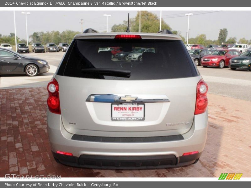 Champagne Silver Metallic / Brownstone/Jet Black 2014 Chevrolet Equinox LT AWD