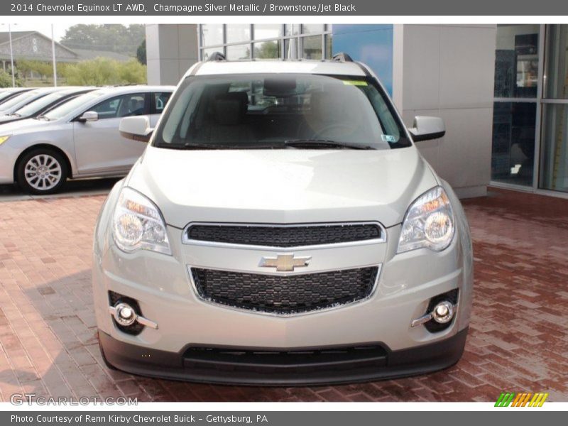 Champagne Silver Metallic / Brownstone/Jet Black 2014 Chevrolet Equinox LT AWD