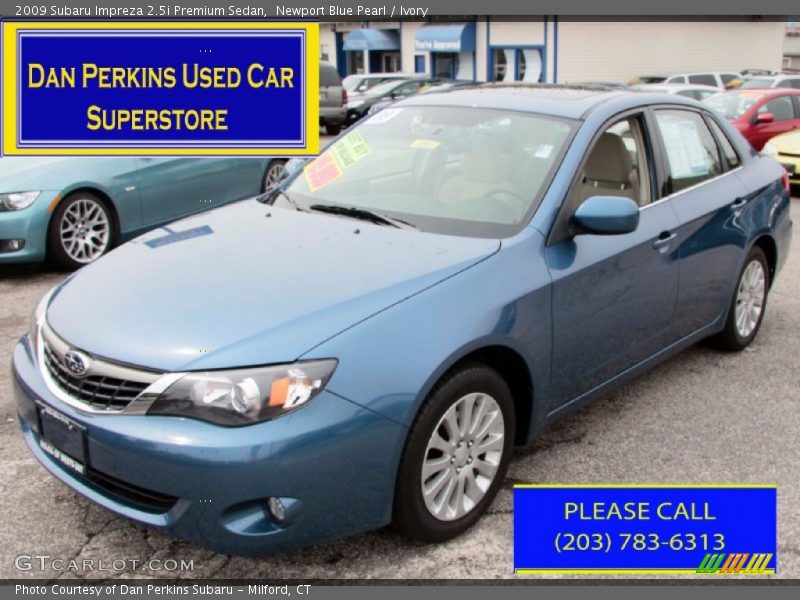 Newport Blue Pearl / Ivory 2009 Subaru Impreza 2.5i Premium Sedan