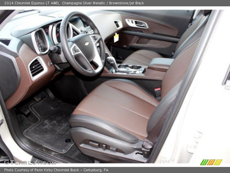Champagne Silver Metallic / Brownstone/Jet Black 2014 Chevrolet Equinox LT AWD