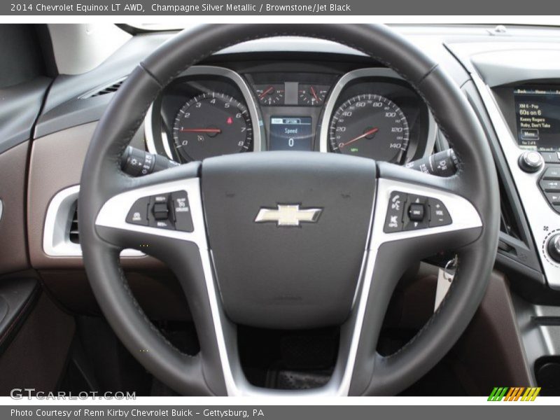Champagne Silver Metallic / Brownstone/Jet Black 2014 Chevrolet Equinox LT AWD