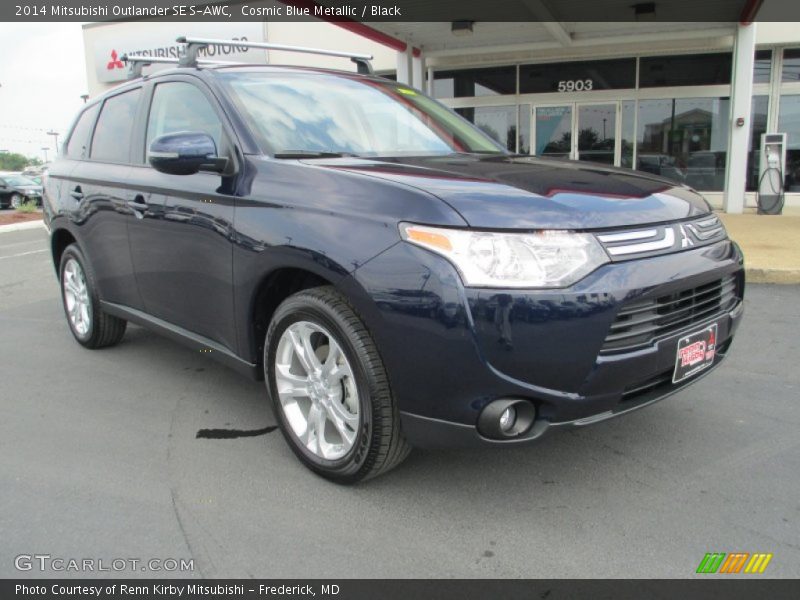 Cosmic Blue Metallic / Black 2014 Mitsubishi Outlander SE S-AWC