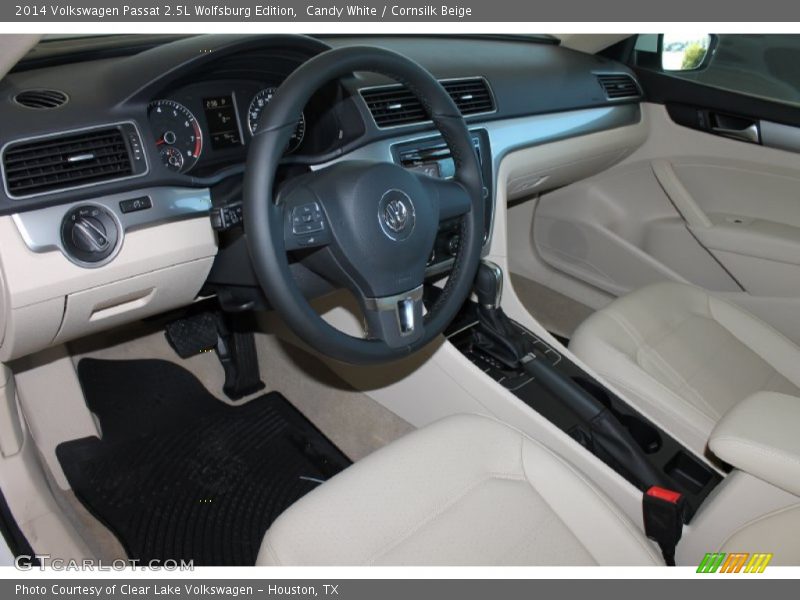 Candy White / Cornsilk Beige 2014 Volkswagen Passat 2.5L Wolfsburg Edition