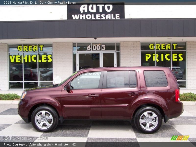 Dark Cherry Pearl / Beige 2013 Honda Pilot EX-L