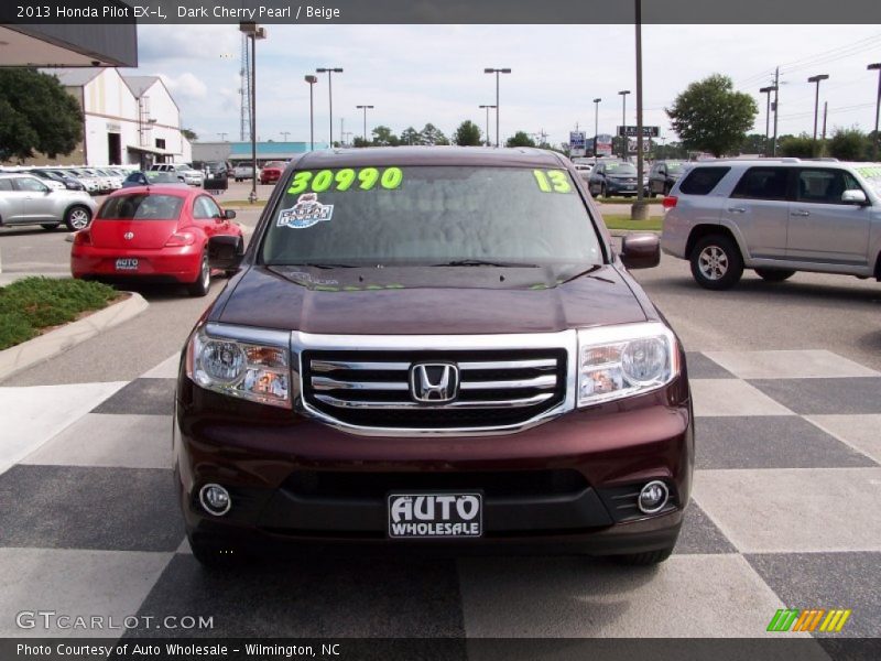 Dark Cherry Pearl / Beige 2013 Honda Pilot EX-L