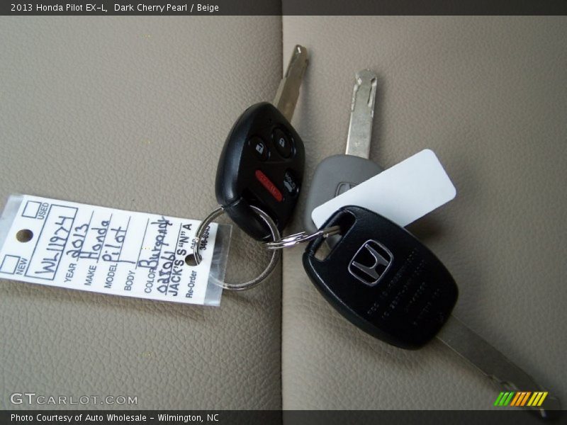 Dark Cherry Pearl / Beige 2013 Honda Pilot EX-L