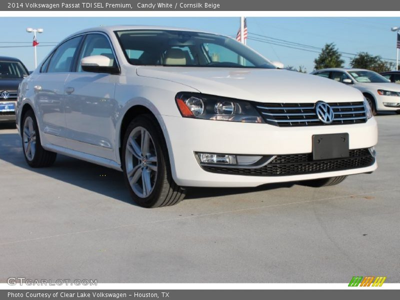 Candy White / Cornsilk Beige 2014 Volkswagen Passat TDI SEL Premium