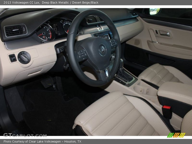Deep Black Metallic / Desert Beige/Black 2013 Volkswagen CC Lux