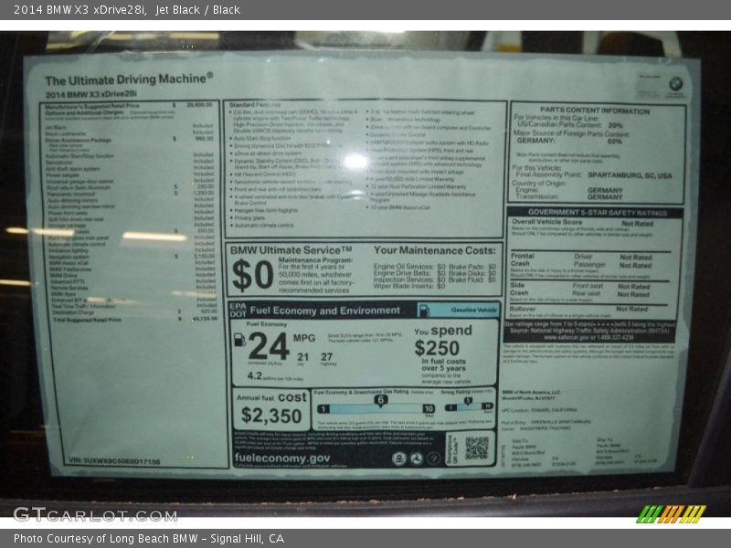 Jet Black / Black 2014 BMW X3 xDrive28i