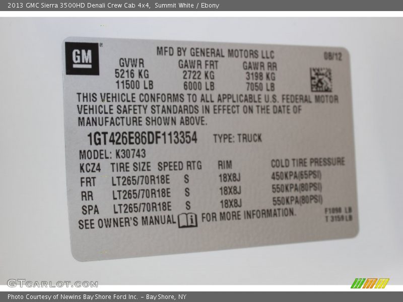 Summit White / Ebony 2013 GMC Sierra 3500HD Denali Crew Cab 4x4