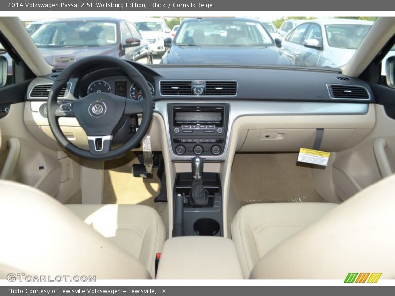 Black / Cornsilk Beige 2014 Volkswagen Passat 2.5L Wolfsburg Edition