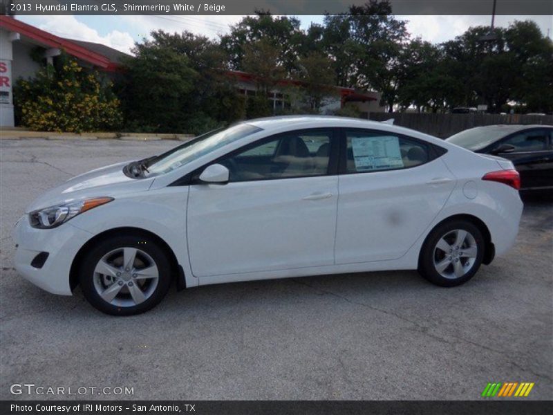 Shimmering White / Beige 2013 Hyundai Elantra GLS