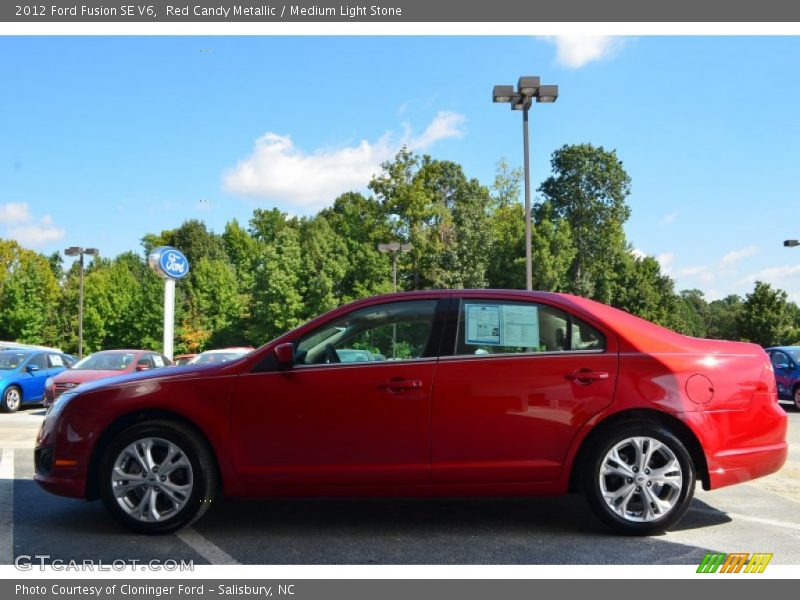 Red Candy Metallic / Medium Light Stone 2012 Ford Fusion SE V6