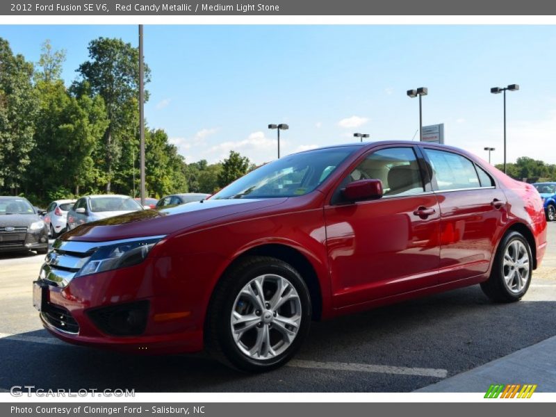 Red Candy Metallic / Medium Light Stone 2012 Ford Fusion SE V6