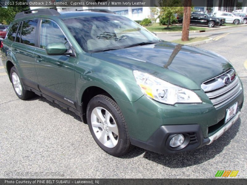 Cypress Green Pearl / Warm Ivory Leather 2013 Subaru Outback 2.5i Limited