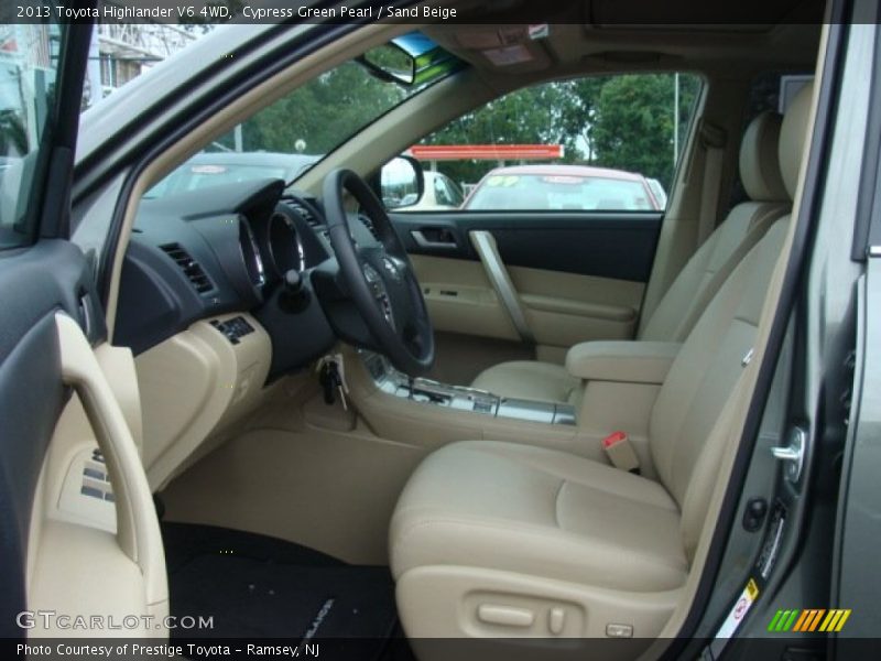 Cypress Green Pearl / Sand Beige 2013 Toyota Highlander V6 4WD