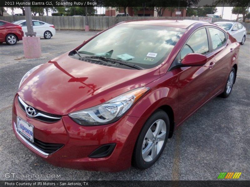 Sparkling Ruby / Beige 2013 Hyundai Elantra GLS