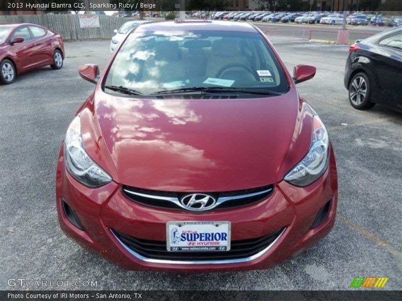 Sparkling Ruby / Beige 2013 Hyundai Elantra GLS