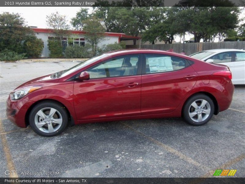 Sparkling Ruby / Beige 2013 Hyundai Elantra GLS