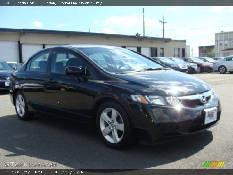 Crystal Black Pearl / Gray 2010 Honda Civic LX-S Sedan