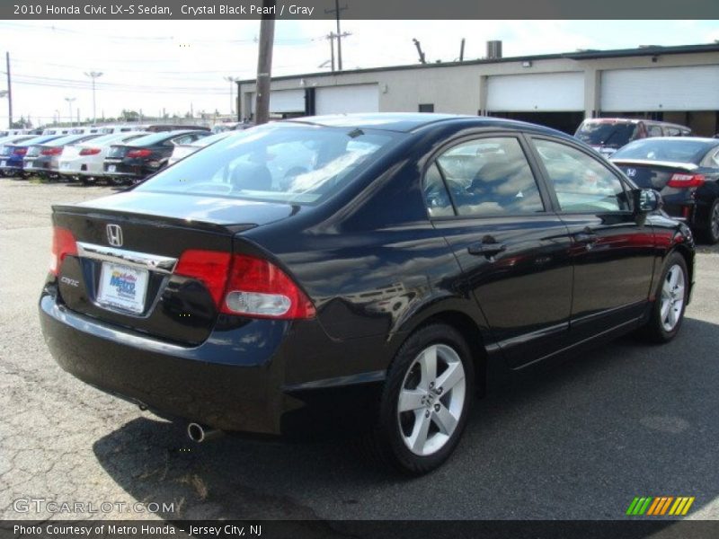 Crystal Black Pearl / Gray 2010 Honda Civic LX-S Sedan