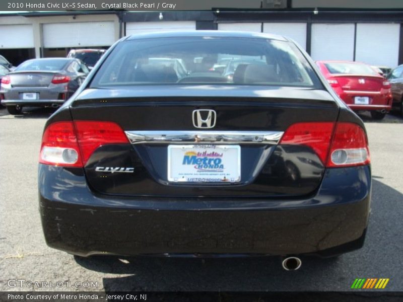 Crystal Black Pearl / Gray 2010 Honda Civic LX-S Sedan