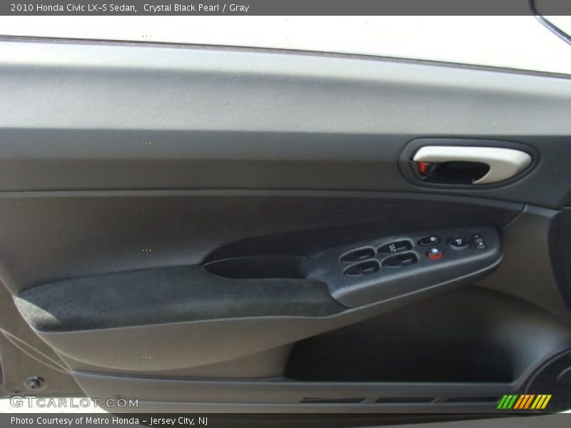 Crystal Black Pearl / Gray 2010 Honda Civic LX-S Sedan