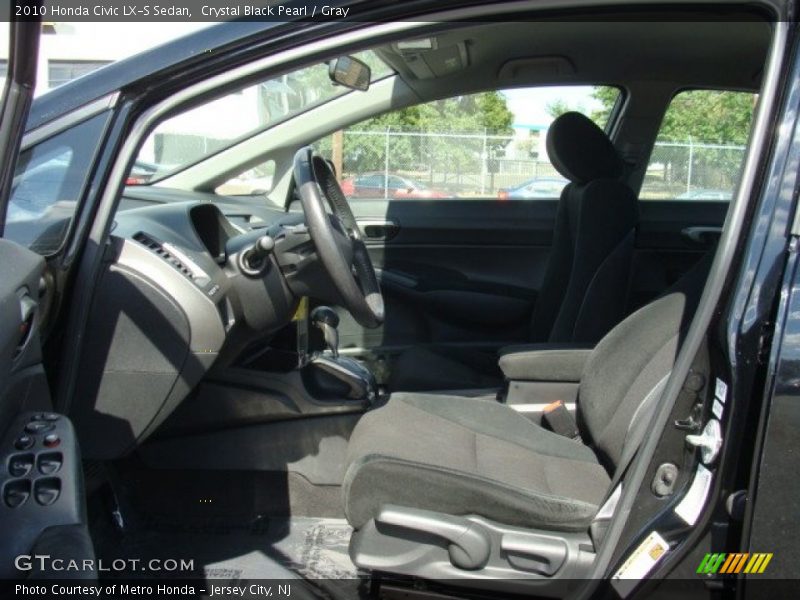 Crystal Black Pearl / Gray 2010 Honda Civic LX-S Sedan