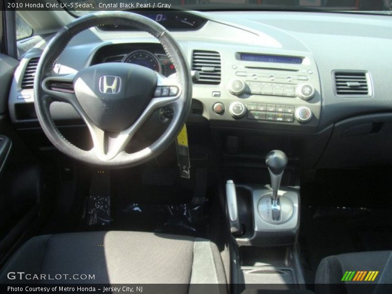 Crystal Black Pearl / Gray 2010 Honda Civic LX-S Sedan