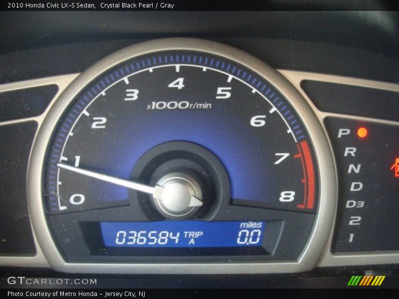 Crystal Black Pearl / Gray 2010 Honda Civic LX-S Sedan
