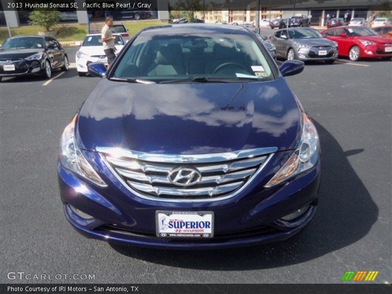 Pacific Blue Pearl / Gray 2013 Hyundai Sonata SE