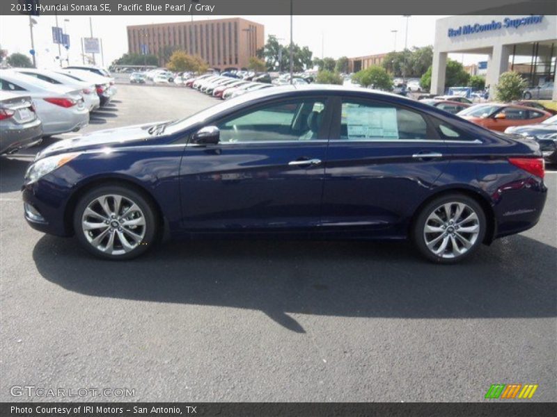 Pacific Blue Pearl / Gray 2013 Hyundai Sonata SE