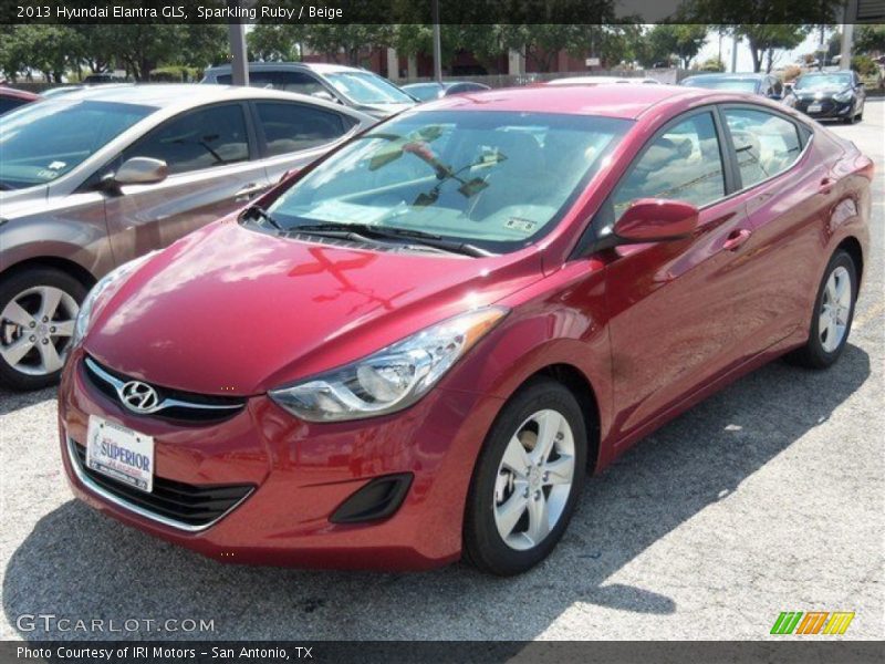 Sparkling Ruby / Beige 2013 Hyundai Elantra GLS