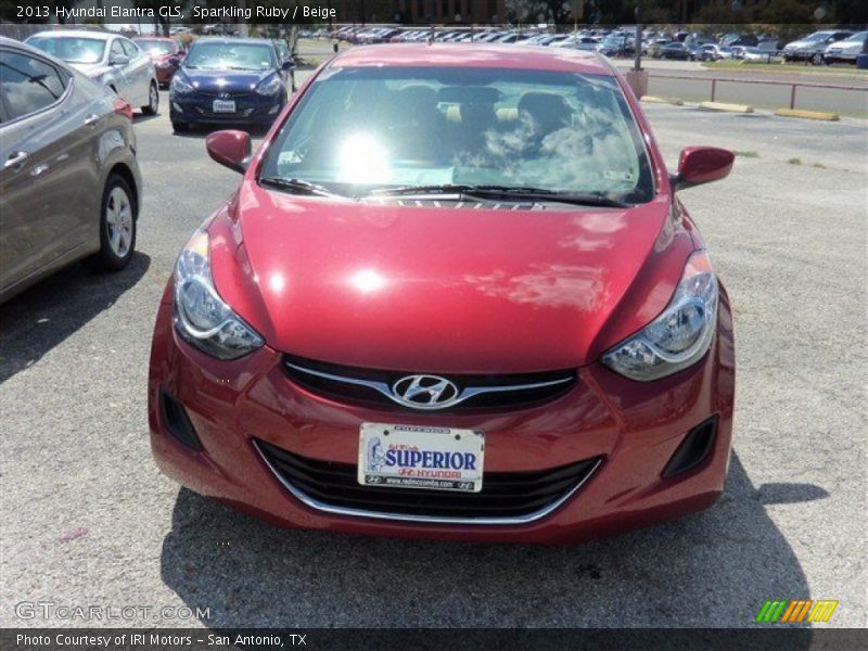 Sparkling Ruby / Beige 2013 Hyundai Elantra GLS