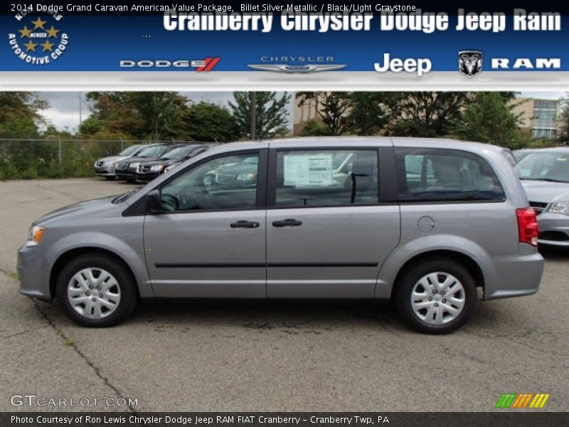 Billet Silver Metallic / Black/Light Graystone 2014 Dodge Grand Caravan American Value Package