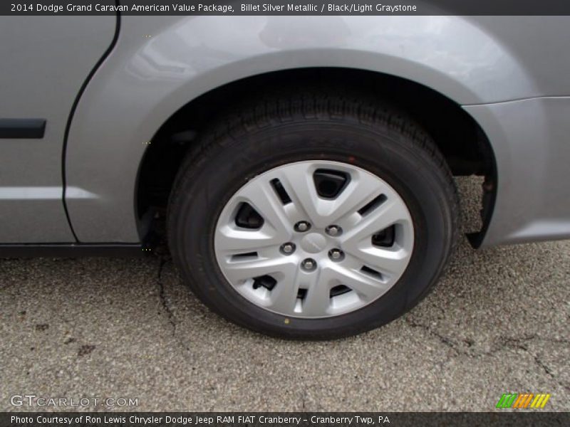 Billet Silver Metallic / Black/Light Graystone 2014 Dodge Grand Caravan American Value Package