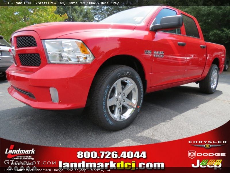 Flame Red / Black/Diesel Gray 2014 Ram 1500 Express Crew Cab