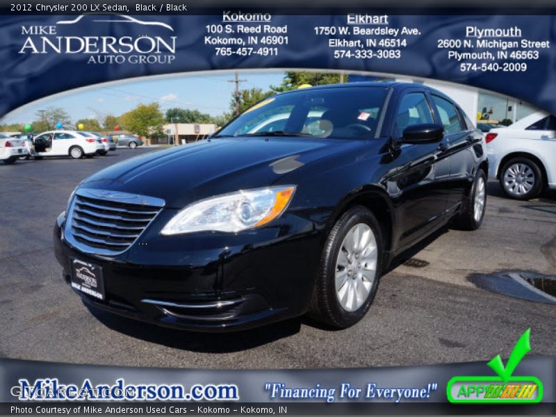 Black / Black 2012 Chrysler 200 LX Sedan