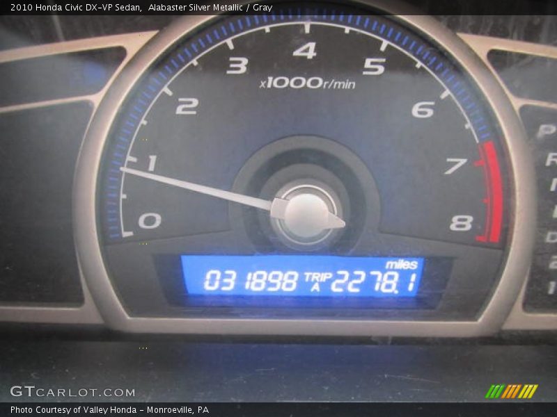 Alabaster Silver Metallic / Gray 2010 Honda Civic DX-VP Sedan