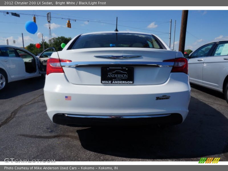Bright White / Black/Light Frost 2012 Chrysler 200 LX Sedan