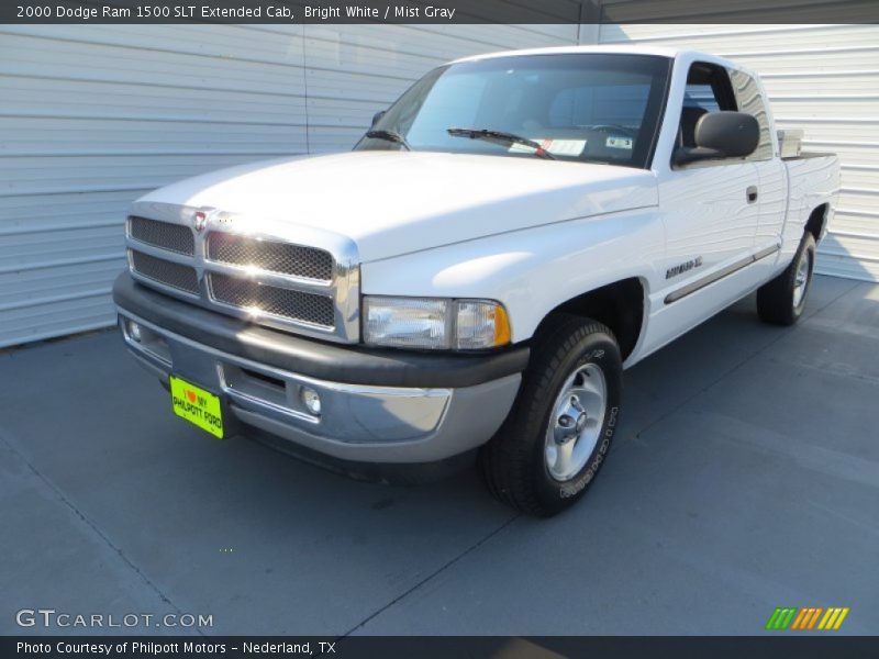 Bright White / Mist Gray 2000 Dodge Ram 1500 SLT Extended Cab