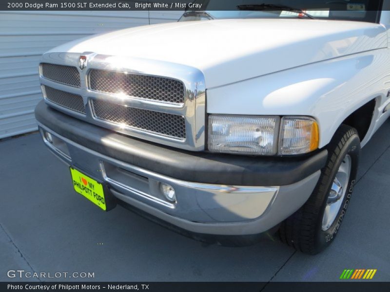 Bright White / Mist Gray 2000 Dodge Ram 1500 SLT Extended Cab