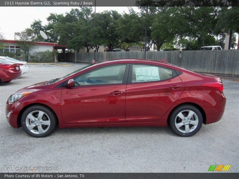 Sparkling Ruby / Beige 2013 Hyundai Elantra GLS