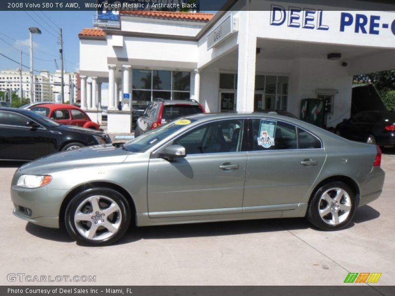 Willow Green Metallic / Anthracite Black 2008 Volvo S80 T6 AWD