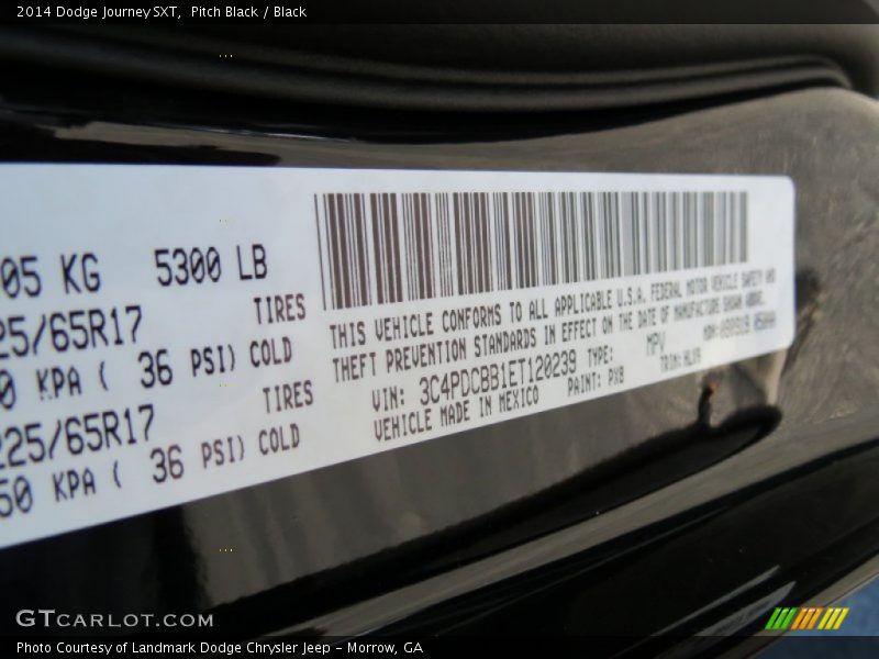Pitch Black / Black 2014 Dodge Journey SXT