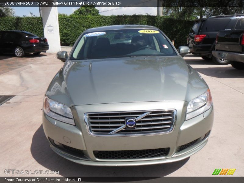 Willow Green Metallic / Anthracite Black 2008 Volvo S80 T6 AWD